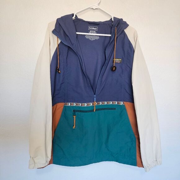 L.L.Bean | Mountain Classic Anorak Multi Teal Indigo Packable Jacket, Womens 2X - Picture 5 of 8